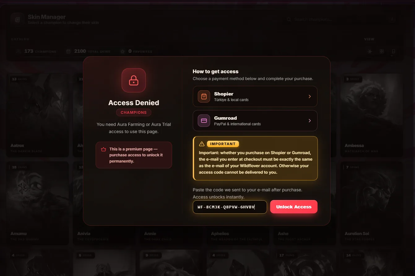 Enter Code & Unlock Access
